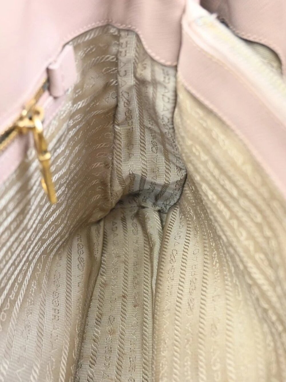 PRADA Logo 2Way Shoulder Hand Bag Saffiano Leather Pink GHW Italy 70KD974 - Picture 10 of 14